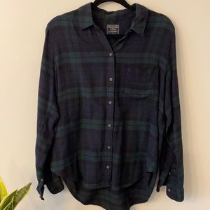 Abercrombie Green Plaid Shirt